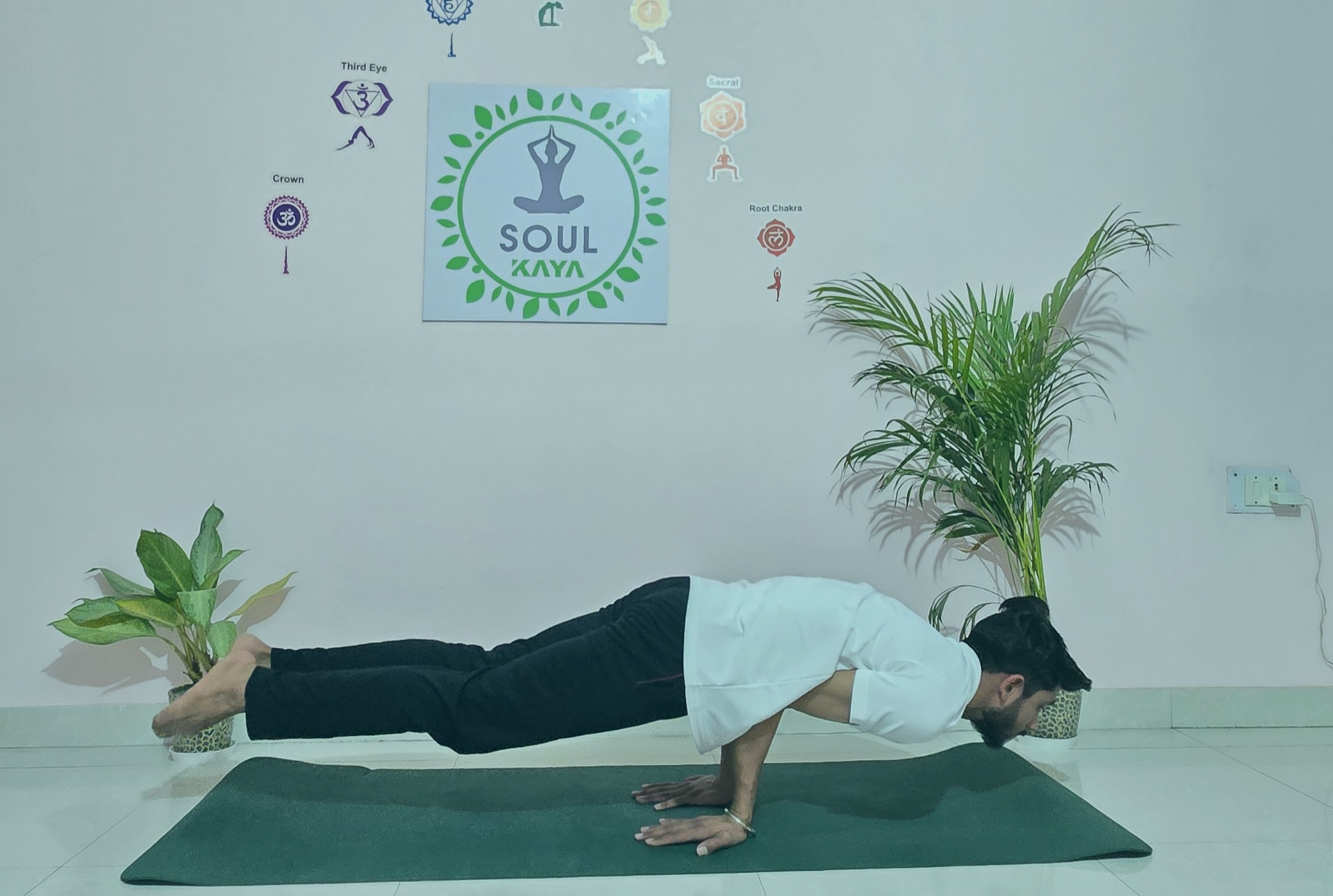 Atul Gautam demonstrating a yoga pose